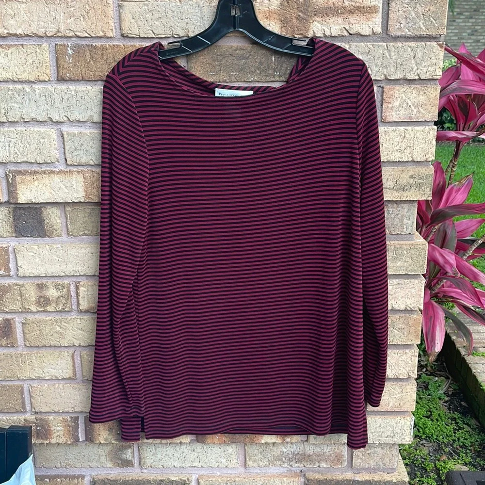 Preston & York Black and Burgundy Stripe Shirt